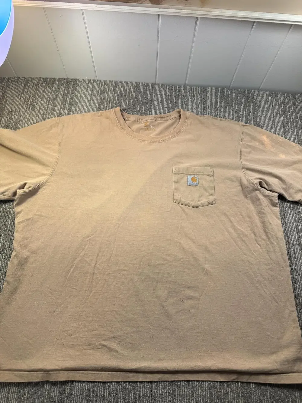 Carhartt Shirt Mens 3XL Beige Pocket Workwear Tagless Tee Henley Lot 2